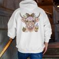 Cute Floral Highland Cow Back To School For Women Teacher Men Zip Up Hoodie Back Print, funny gift Cute Floral Highland Cow Back To School For Women Teacher Men Zip Up Hoodie Back Print, funny gift