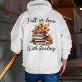Fall In Love With Reading Book Autumn Teachers Pumpkins Men Zip Up Hoodie Back Print, funny gift
