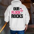 Our Flock Rocks Flamingo Mother's Day Teacher Men Zip Up Hoodie Back Print, funny gift Our Flock Rocks Flamingo Mother's Day Teacher Men Zip Up Hoodie Back Print, funny gift