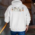 Ghosts Reading Books Library Halloween Teacher Men Women Kid Men Zip Up Hoodie Back Print, funny gift