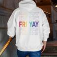 Happy Fri Yay Teacher Friday Saying Men Zip Up Hoodie Back Print, funny gift