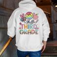Hello 3rd Grade Boy Girl Teacher Back To School 3rd Grade Men Zip Up Hoodie Back Print, funny gift
