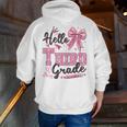 Hello Third Grade First Day Of School Coquette Teacher Girl Men Zip Up Hoodie Back Print, First Grade Teacher Hoodies, funny gift Hello Third Grade First Day Of School Coquette Teacher Girl Men Zip Up Hoodie Back Print, First Grade Teacher Hoodies, funny gift
