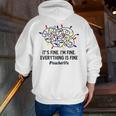It's Fine I'm Fine Christmas Lights Teacher Xmas Men Zip Up Hoodie Back Print, funny gift It's Fine I'm Fine Christmas Lights Teacher Xmas Men Zip Up Hoodie Back Print, funny gift