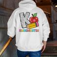 K Is For Kindergarten Teacher Pencil Apple Back To School Men Zip Up Hoodie Back Print, funny gift