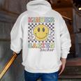 Kindergarten Teacher Team Hippie Smile Face Back To School Men Zip Up Hoodie Back Print, funny gift Kindergarten Teacher Team Hippie Smile Face Back To School Men Zip Up Hoodie Back Print, funny gift