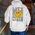 Let's Learn Today Smile Face Back To School For Teacher Kids Men Zip Up Hoodie Back Print, funny gift