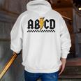 Lightning Pencil Rock'n Roll ABCD Teacher Back To School Kid Men Zip Up Hoodie Back Print, funny gift