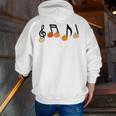 Music Notes Pumpkin Music Teacher Musician Fall Halloween Men Women Kids Men Zip Up Hoodie Back Print, funny gift