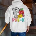 P Is For Pre-K Teacher Pencil Apple Back To School Men Zip Up Hoodie Back Print, funny gift P Is For Pre-K Teacher Pencil Apple Back To School Men Zip Up Hoodie Back Print, funny gift