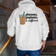 Phonemes Graphemes And Caffeine Coffee Teacher Appreciation Men Zip Up Hoodie Back Print, funny gift