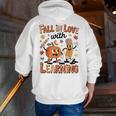 Retro Fall In Love With Learning Autumn Pumpkin Teacher Kids Men Zip Up Hoodie Back Print, funny gift Retro Fall In Love With Learning Autumn Pumpkin Teacher Kids Men Zip Up Hoodie Back Print, funny gift