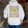 Second Grade Teachers Boys Girls Smile Face 2nd Grade Team Men Zip Up Hoodie Back Print, funny gift