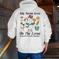 Silly Teacher Goose On The Loose School Out Summer Women Men Men Zip Up Hoodie Back Print, funny gift