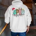 SPED Squad Special Education Teacher Autism Christmas Women Men Zip Up Hoodie Back Print, funny gift