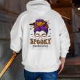 Spooky Paraprofessional Life Halloween Messy Bun Teacher For Men Women Men Zip Up Hoodie Back Print, funny gift Spooky Paraprofessional Life Halloween Messy Bun Teacher For Men Women Men Zip Up Hoodie Back Print, funny gift