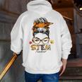 STEM Teacher Messy Bun Fall Vibes Autumn Thanksgiving Men Women Men Zip Up Hoodie Back Print, funny gift STEM Teacher Messy Bun Fall Vibes Autumn Thanksgiving Men Women Men Zip Up Hoodie Back Print, funny gift