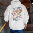 Teach Them Love Them Watch Them Grow Retro Teacher Floral Men Zip Up Hoodie Back Print, funny gift Teach Them Love Them Watch Them Grow Retro Teacher Floral Men Zip Up Hoodie Back Print, funny gift