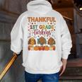 Teach Thanksgiving Teacher Thankful For My 1st Grade Turkeys Men Zip Up Hoodie Back Print, funny gift