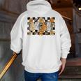 Teacher Appreciation Boho Floral Leopard Checkered Men Zip Up Hoodie Back Print, funny gift