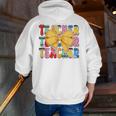 Teacher Pencil Coquette Bow Back To School Teacher Men Zip Up Hoodie Back Print, funny gift