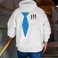 Teacher Tie & Pocket Protector Costume School Men Zip Up Hoodie Back Print, funny gift
