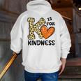 Unity Day K Is For Kindness Anti Bullying Orange Teacher Men Women Kids Men Zip Up Hoodie Back Print, funny gift