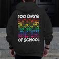 100 Days Of School Heart Love Teacher Or Student 100th Day Men Zip Up Hoodie Back Print, funny design