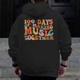 100 Days Of School Music Teacher Men Zip Up Hoodie Back Print, funny design