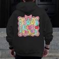 100 Days Of School Preppy 100th Day Of School Teacher Kids Men Zip Up Hoodie Back Print, funny design