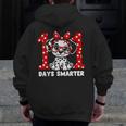 100 Days Smarter 101st Day School Dalmatian Dog Teacher Kids Men Zip Up Hoodie Back Print, funny design
