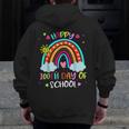 100th Day Of School Rainbow Happy 100 Days Smarter Teacher Men Zip Up Hoodie Back Print, funny design