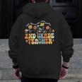 2nd Second Grade Teacher Appreciation Teaching Wildflowers Men Zip Up Hoodie Back Print, 2nd Grade Teacher Gifts, funny design