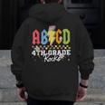 4th Grade Rocks ABCD Back To School Rock Teachers Men Zip Up Hoodie Back Print, funny design