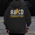 ABCD Kindergarten Rocks Pencil Lightning Students Teachers Men Zip Up Hoodie Back Print, funny design