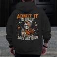 Admit It You Low Key Love Art Bruh Halloween Art Teacher Men Zip Up Hoodie Back Print, funny design