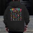 Alphabet Positive Affirmations Back To School Teacher Men Zip Up Hoodie Back Print, funny design Alphabet Positive Affirmations Back To School Teacher Men Zip Up Hoodie Back Print, funny design