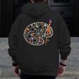 Art Teacher Pumpkin Scary Halloween Costume Men Women Men Zip Up Hoodie Back Print, funny design