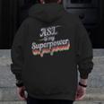 ASL Is My Superpower ASL Teacher Shirt T-Shirt Men Zip Up Hoodie Back Print, funny design