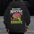 Assistant Principals Love Brains Zombie Teacher Halloween Men Zip Up Hoodie Back Print, funny design Assistant Principals Love Brains Zombie Teacher Halloween Men Zip Up Hoodie Back Print, funny design