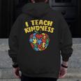 Autism Teacher Shirt I Teach Kindness Apple Puzzle Awareness Men Zip Up Hoodie Back Print, funny design