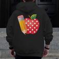 Back To School Pencil And Apple Teacher Student Men Zip Up Hoodie Back Print, funny design Back To School Pencil And Apple Teacher Student Men Zip Up Hoodie Back Print, funny design