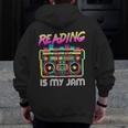 Back To School Retro Reading Is My Jam 80s Teacher Boombox Men Zip Up Hoodie Back Print, funny design Back To School Retro Reading Is My Jam 80s Teacher Boombox Men Zip Up Hoodie Back Print, funny design