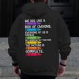 Back To School Teacher We Are Like A Box Of Crayons Men Zip Up Hoodie Back Print, funny design