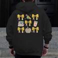 Back To School Yellow Bows Book Coffee Leopard Apple Teacher Men Zip Up Hoodie Back Print, funny design