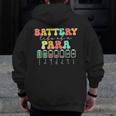 Battery Life Of A Para SPED Parapro Teacher Squad Men Zip Up Hoodie Back Print, funny design Battery Life Of A Para SPED Parapro Teacher Squad Men Zip Up Hoodie Back Print, funny design