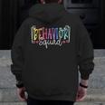 Behavior Squad Therapy Therapists Teachers Behavior Team Men Zip Up Hoodie Back Print, funny design