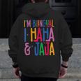 I Am Bilingual I Haha And Jaja Latina Latino Spanish Teacher Men Zip Up Hoodie Back Print, funny design