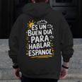 Bilingual Teacher Maestra Spanish Teacher Men Zip Up Hoodie Back Print, funny design