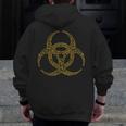 Bioengineering Biology Teacher Toxic Symbol Biohazard For Men Women Girls Kids Men Zip Up Hoodie Back Print, funny design